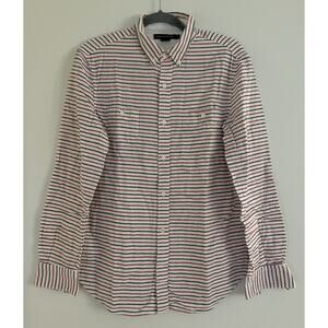 French Connection Striped Cotton Button Down Collared Shirt Small